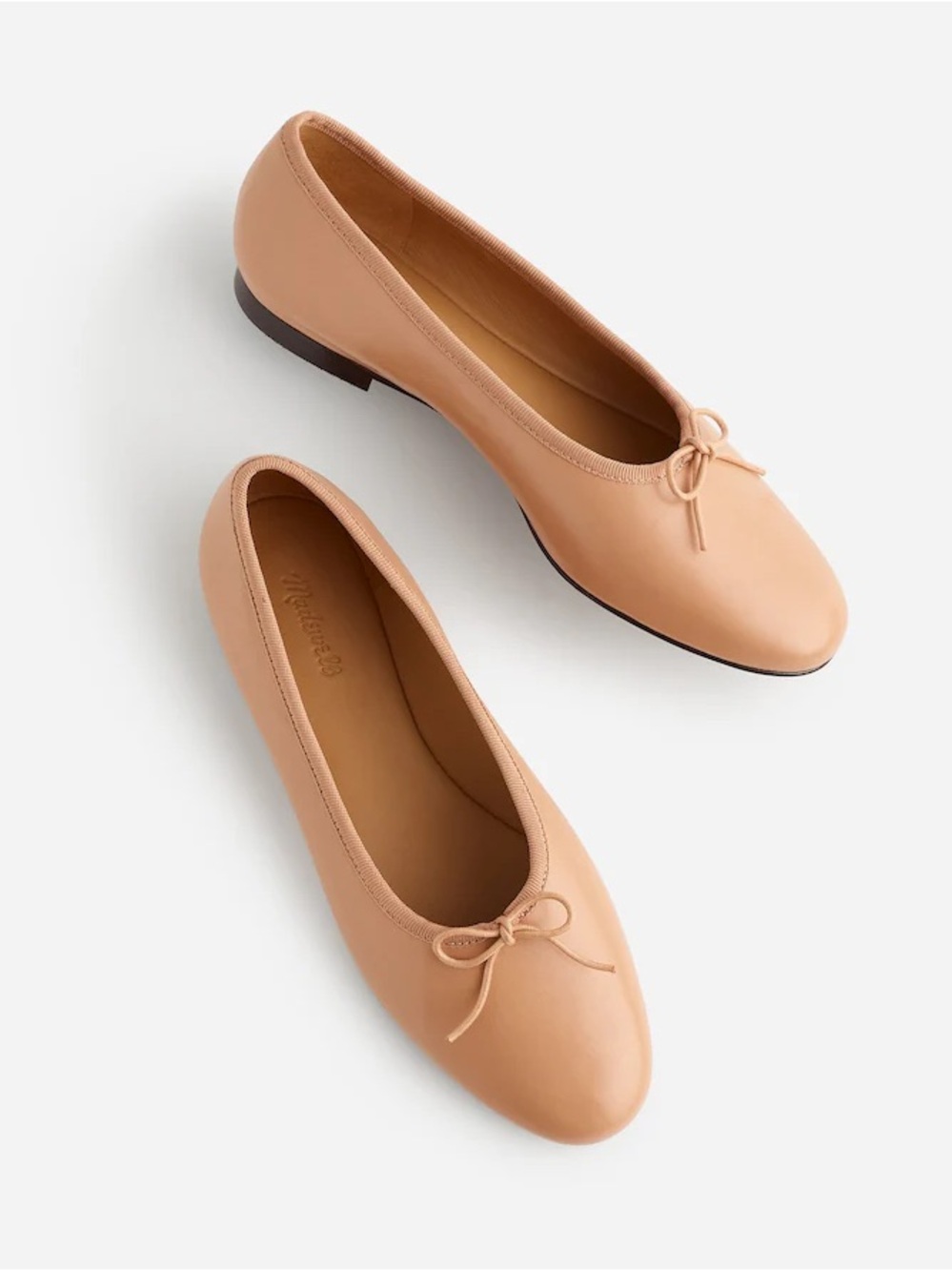 Madewell The April Leather Ballet Flat in Warm Sand